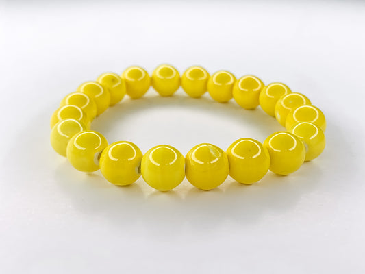 Yellow Vibe Beaded Bracelet, 10mm