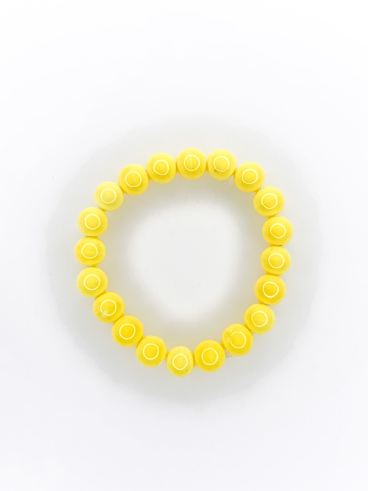 Yellow Vibe Beaded Bracelet, 10mm