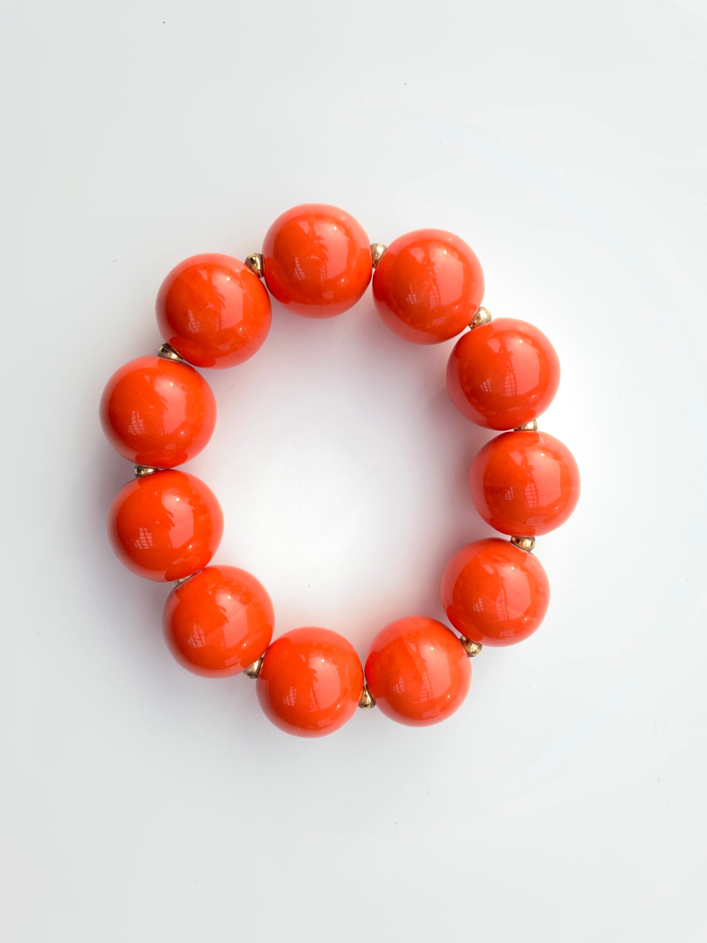 Graceful Orange Ceramic Beaded Bracelet 14mm