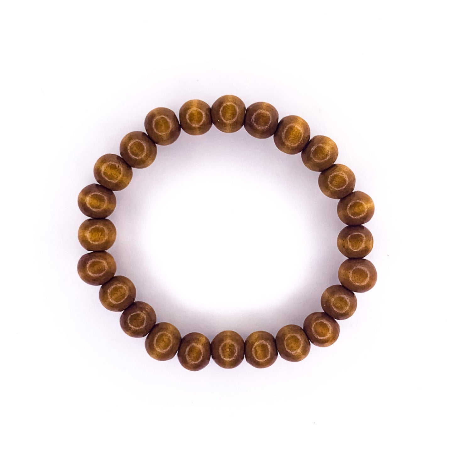 Men's Medium Wood Beaded Stretch Bracelet, 10mm