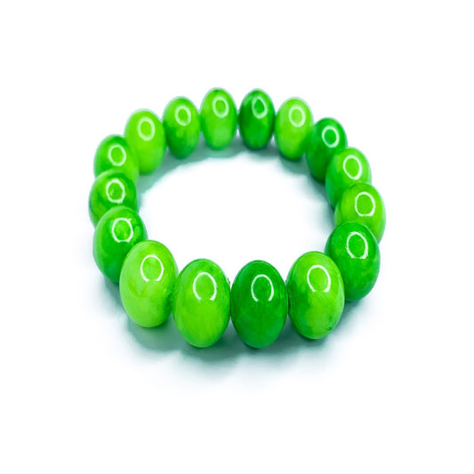 Apple Green Vibe Beaded Stretch Bracelet, 12mm