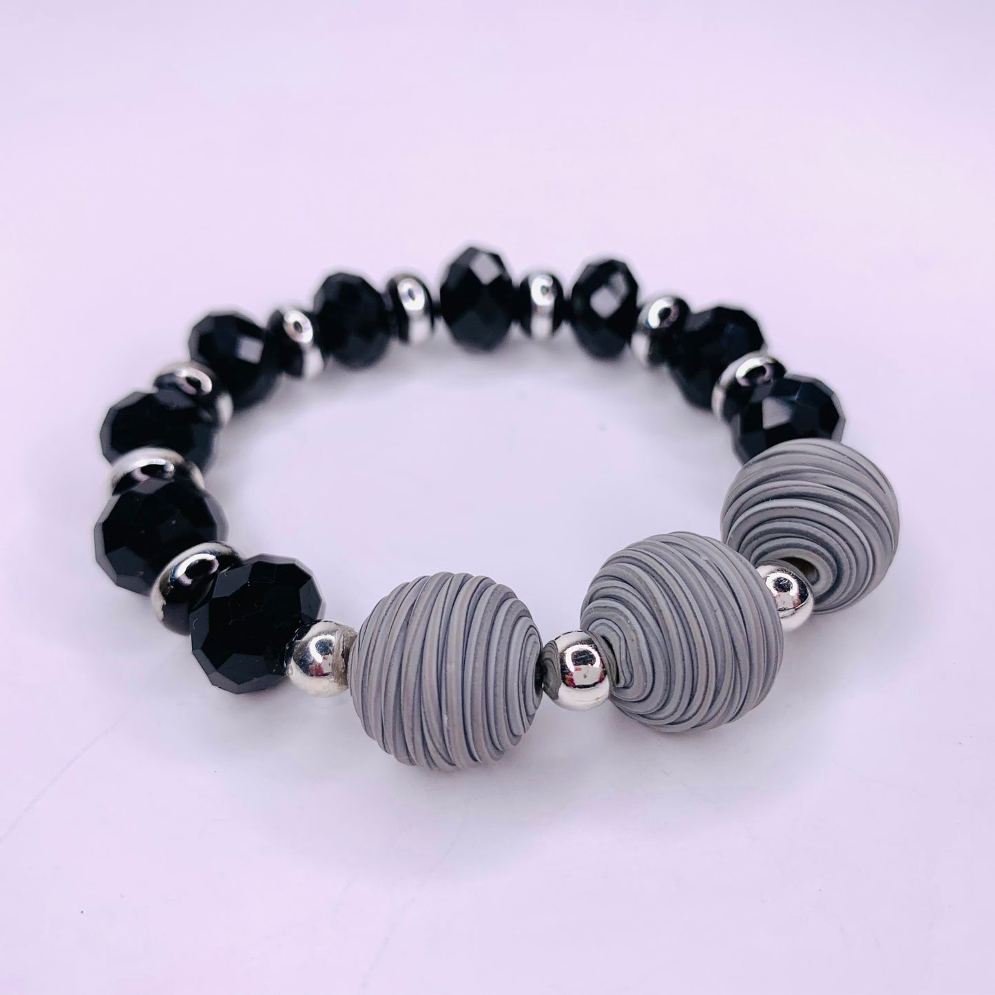 Twisted Clay Beaded Bracelet, 14mm