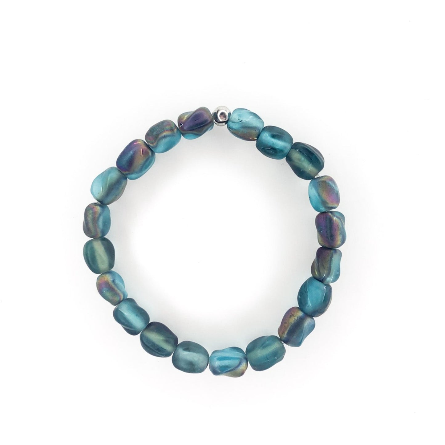 Iridescent Beaded Stretch Bracelet, 10mm