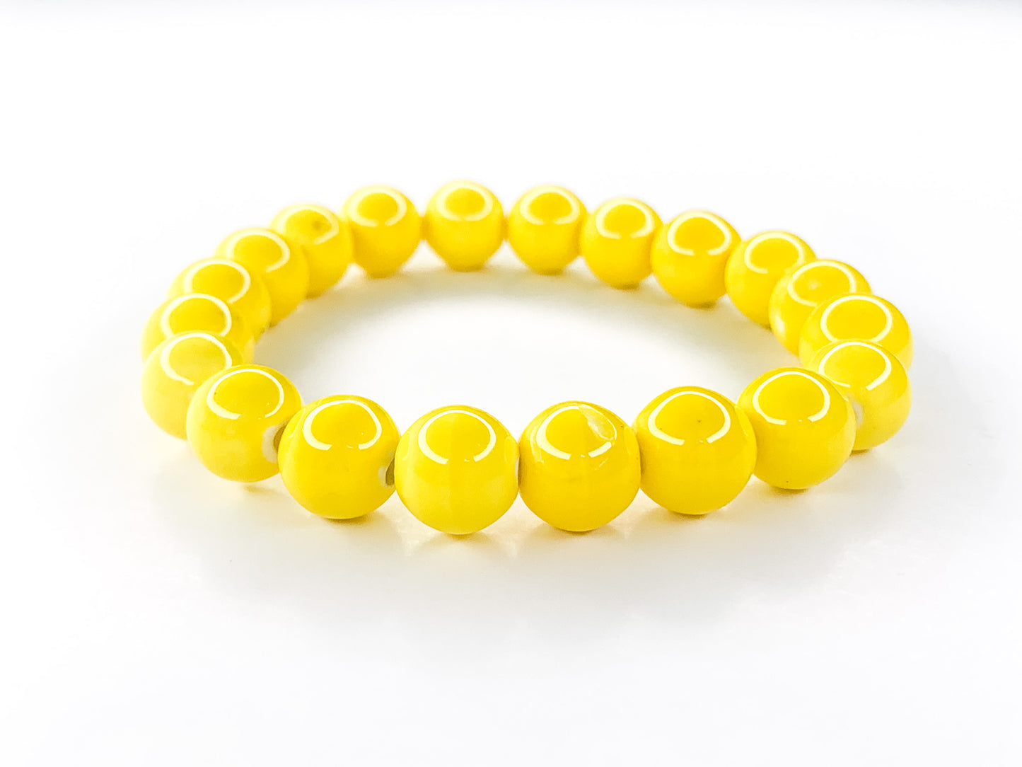 Yellow Vibe Beaded Bracelet, 10mm