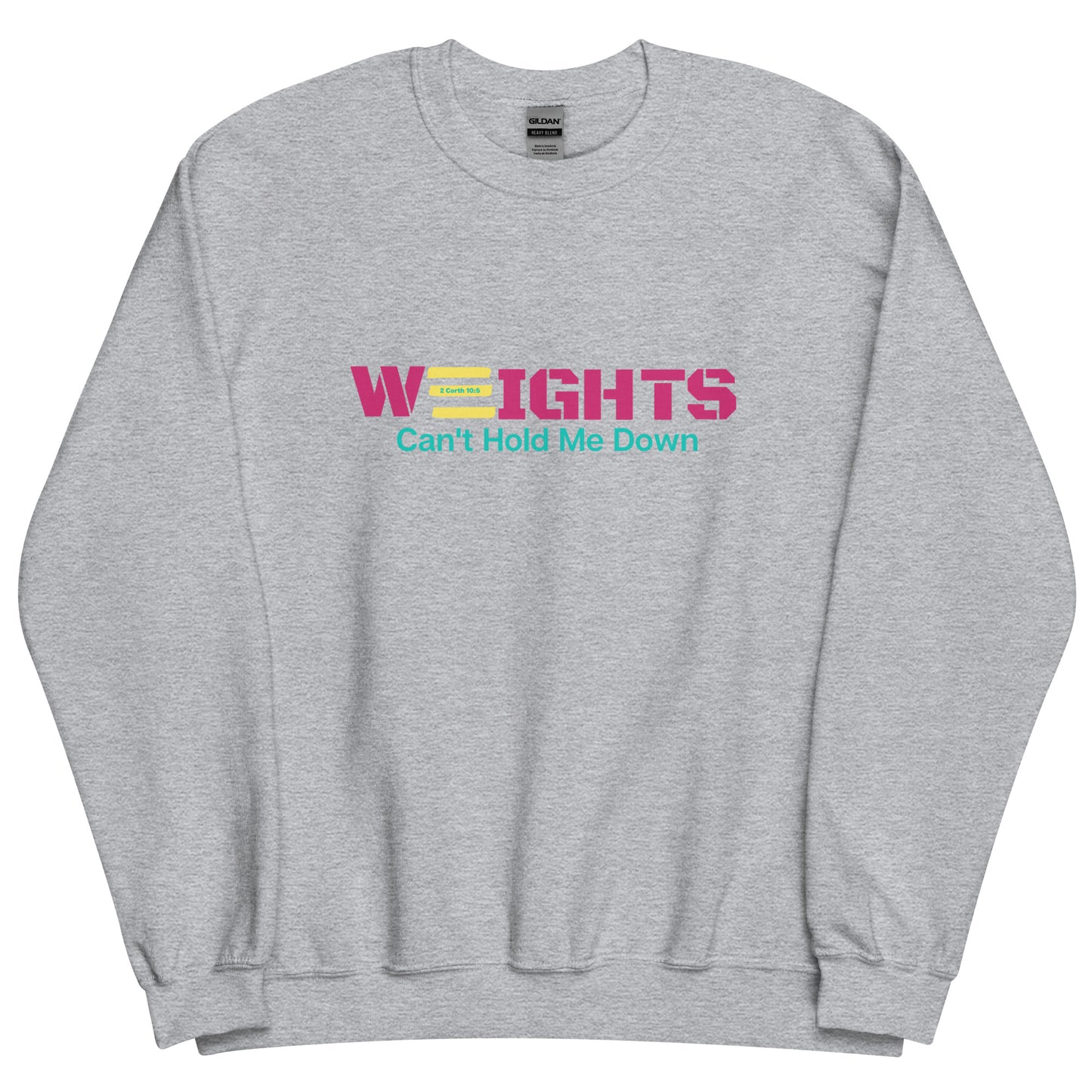 WEIGHTS Heather Gray Crewneck - Hot Pink