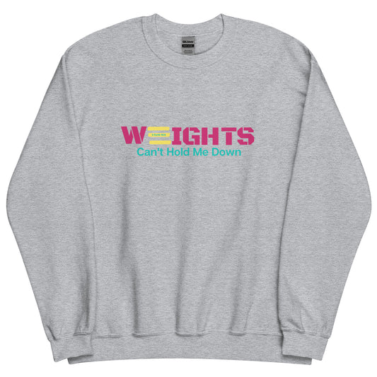 WEIGHTS Heather Gray Crewneck - Hot Pink