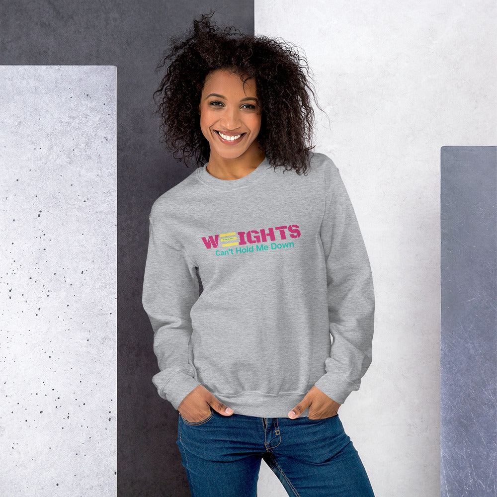 WEIGHTS Heather Gray Crewneck - Hot Pink